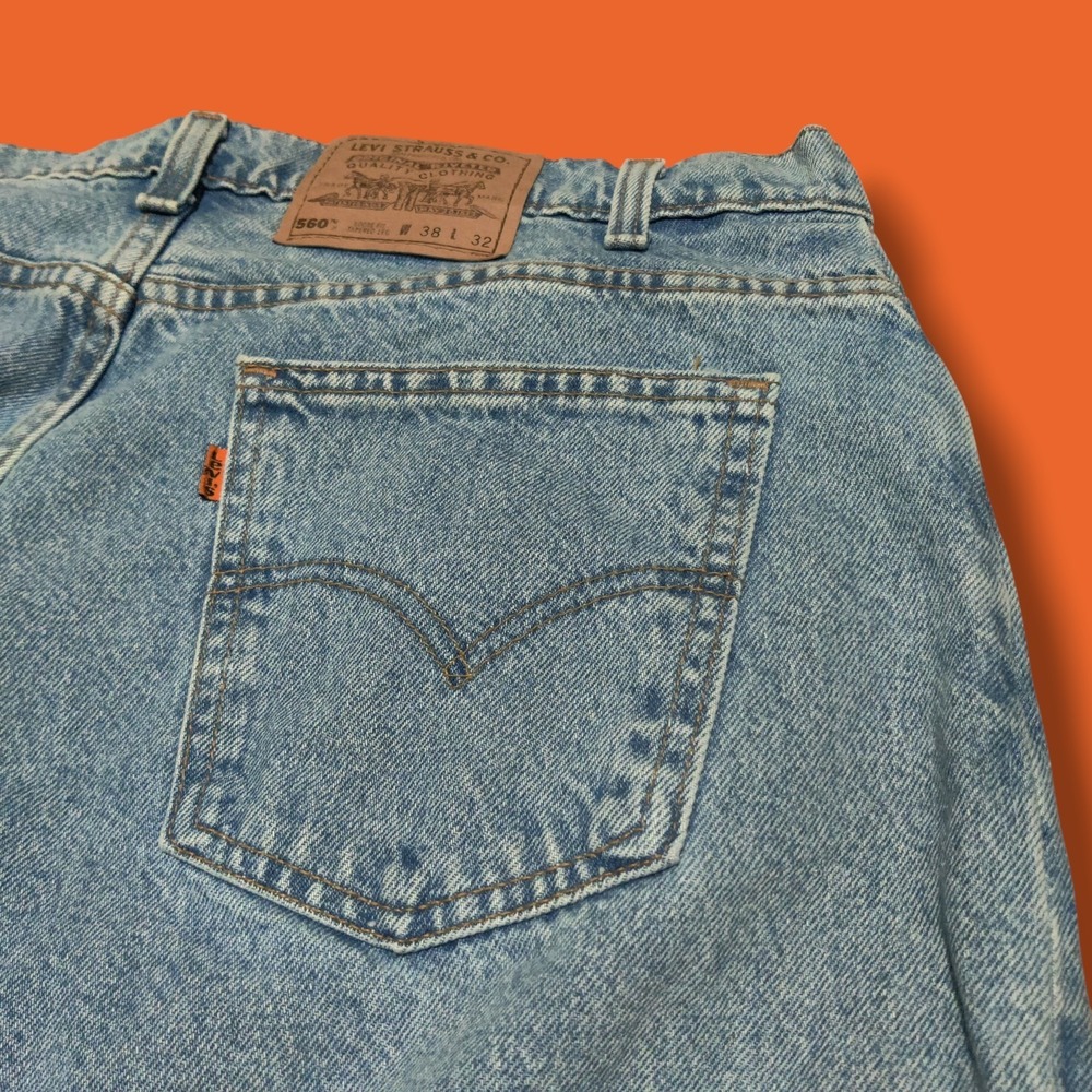 Vintage 90s Levis 560 Blue Jeans‎ Mens *Fits 36 x 31 Loose Taper Orange Tab USA